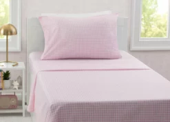 Delta Children Pink Gingham 3-Piece Twin Sheet Set What's New