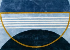 Delta Children Blue Abstract Hand-Tufted Area Rug 5x8