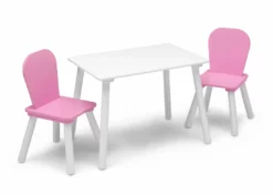 Delta Children 4-Piece Toddler Playroom Set – Includes Play Table And 6 Bin Toy Organizer With Reusable Vinyl Cling Stickers