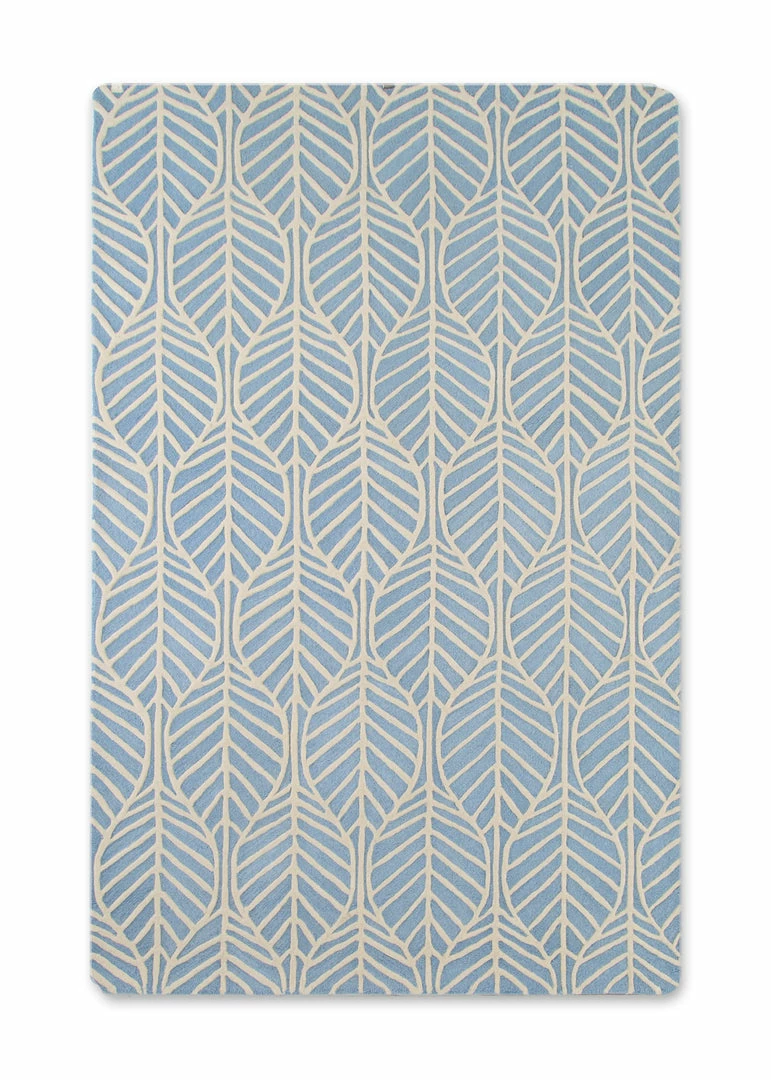 Delta Children Blue Palm Hand-Tufted 100% Wool Area Rug 5x8 What's New 5 Delta Children Blue Palm Hand-Tufted 100% Wool Area Rug 5x8 What's New