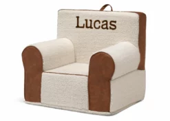 Delta Children Personalized Deluxe Cozee Sherpa And Faux Leather Chair For Kids Personalization
