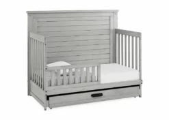 Simmons Kids Caden 6-in-1 Convertible Crib With Trundle Drawer Baby Cribs