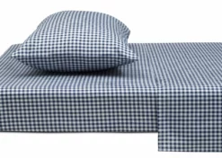 Delta Children Navy Gingham 3-Piece Twin Sheet Set