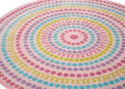 Delta Children Rainbow Dot Round Area Rug For Kids, 39-Inch Rugs