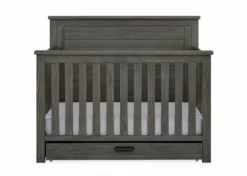 Simmons Kids Caden 6-in-1 Convertible Crib With Trundle Drawer Baby Cribs