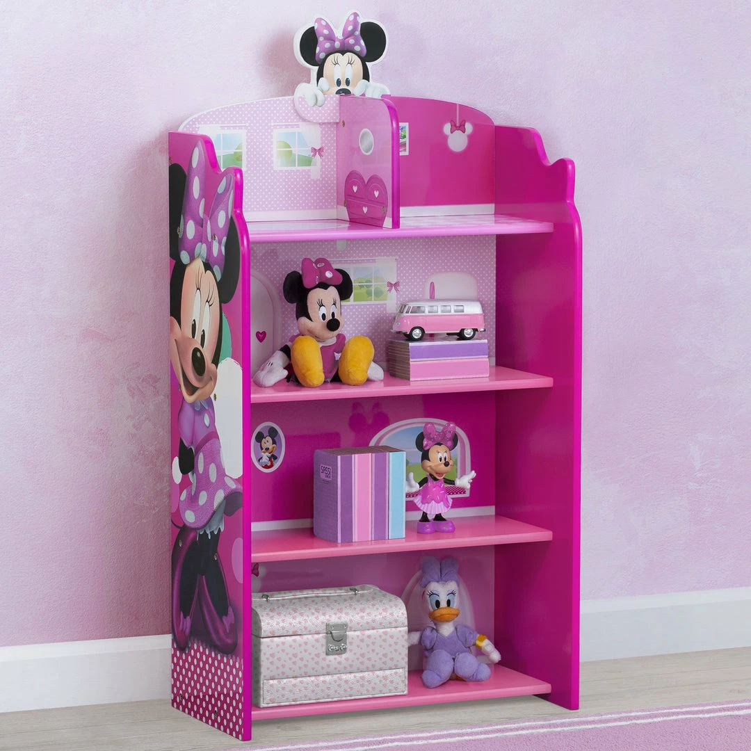 Delta Children Minnie Mouse Wooden Playhouse 4-Shelf Bookcase For Kids 7 Delta Children Minnie Mouse Wooden Playhouse 4-Shelf Bookcase For Kids