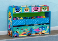 Delta Children Storage Baby Shark Deluxe 9 Bin Design And Store Toy Organizer