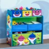 Delta Children Baby Shark Design & Store 6 Bin Toy Storage Organizer