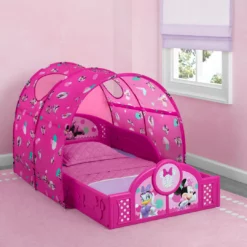 Delta Children Toddler Beds Minnie Mouse Plastic Sleep And Play Toddler Bed With Canopy