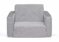 Delta Children Cozee Flip-Out Sherpa And Suede 2-in-1 Convertible Chair To Lounger For Kids Kids’ Chairs