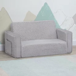 Delta Children Cozee Flip-Out Sherpa And Suede 2-in-1 Convertible Sofa To Lounger For Kids What's New