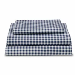 Delta Children Navy Gingham 3-Piece Twin Sheet Set