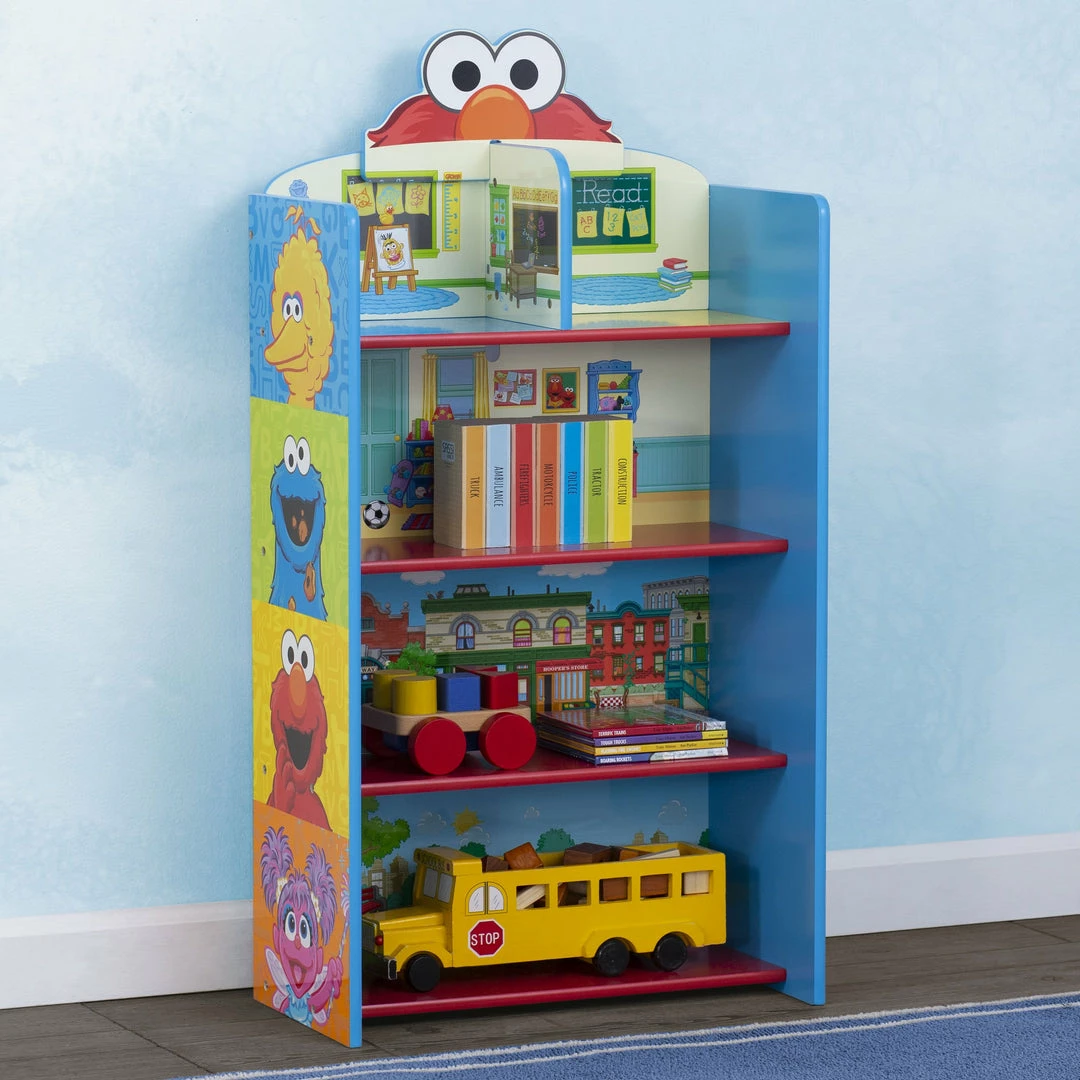 Delta Children Sesame Street Wooden Playhouse 4-Shelf Bookcase For Kids Sale 7 Delta Children Sesame Street Wooden Playhouse 4-Shelf Bookcase For Kids Sale