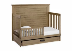 Simmons Kids Caden 6-in-1 Convertible Crib With Trundle Drawer Baby Cribs