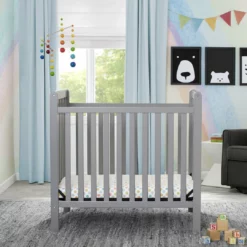Delta Children Classic Mini Crib With 2.75-inch Mattress - Convertible To Twin Bed Baby Cribs