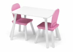 Delta Children 4-Piece Toddler Playroom Set – Includes Play Table And 6 Bin Toy Organizer With Reusable Vinyl Cling Stickers