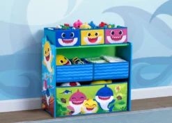 Delta Children Baby Shark Design & Store 6 Bin Toy Storage Organizer