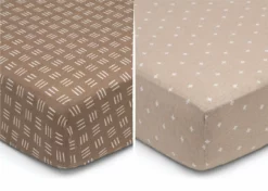 Delta Children What's New Neutral Boho Fitted Crib Sheets - 2 Pack