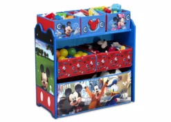 Delta Children Table & Chair Sets Mickey Mouse 4-Piece Playroom Solution – Set Includes Table And 2 Chairs And 6-Bin Toy Organizer
