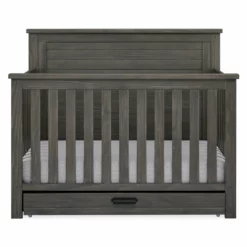 Simmons Kids Caden 6-in-1 Convertible Crib With Trundle Drawer Baby Cribs
