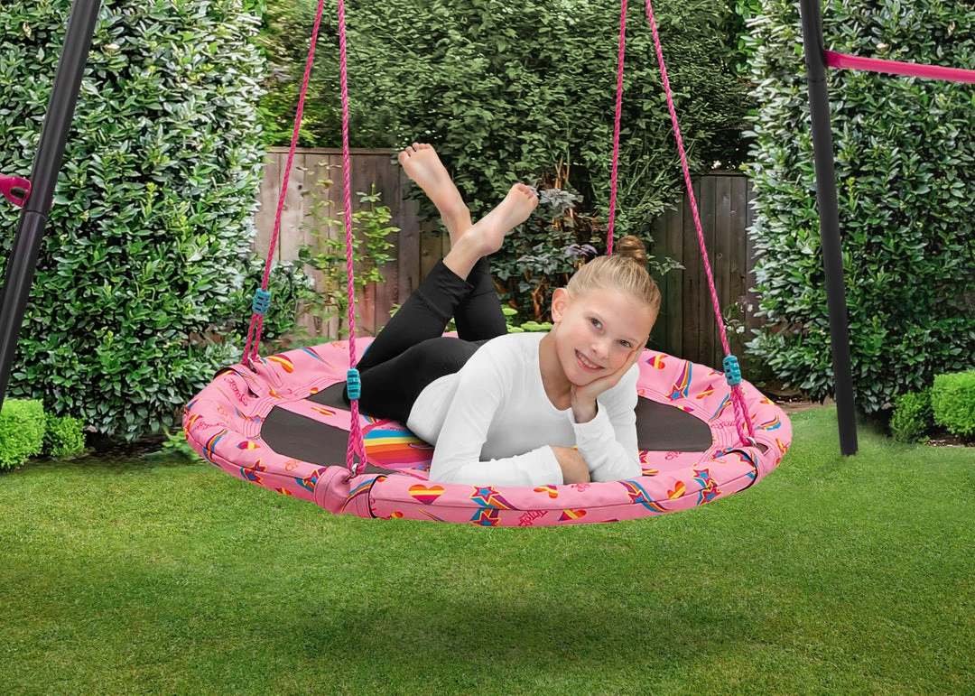 Delta Children Outdoor JoJo Siwa 40-Inch Saucer Swing For Kids 3 Delta Children Outdoor JoJo Siwa 40-Inch Saucer Swing For Kids