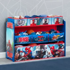 Delta Children Spider-Man Deluxe 9 Bin Design And Store Toy Organizer