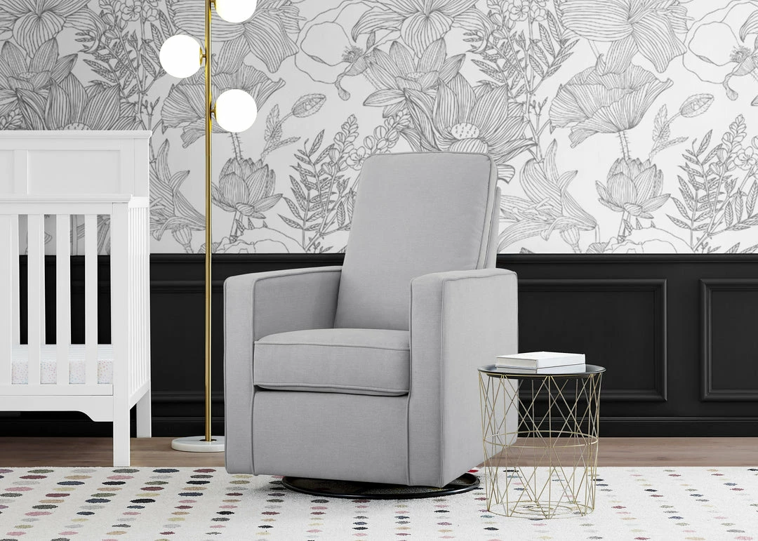 Delta Children Skye Nursery Glider Swivel Chair With LiveSmart Fabric 18 Delta Children Skye Nursery Glider Swivel Chair With LiveSmart Fabric