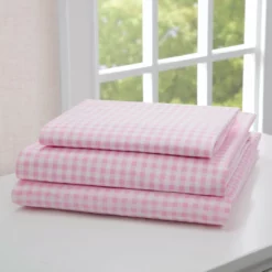 Delta Children Pink Gingham 3-Piece Twin Sheet Set What's New