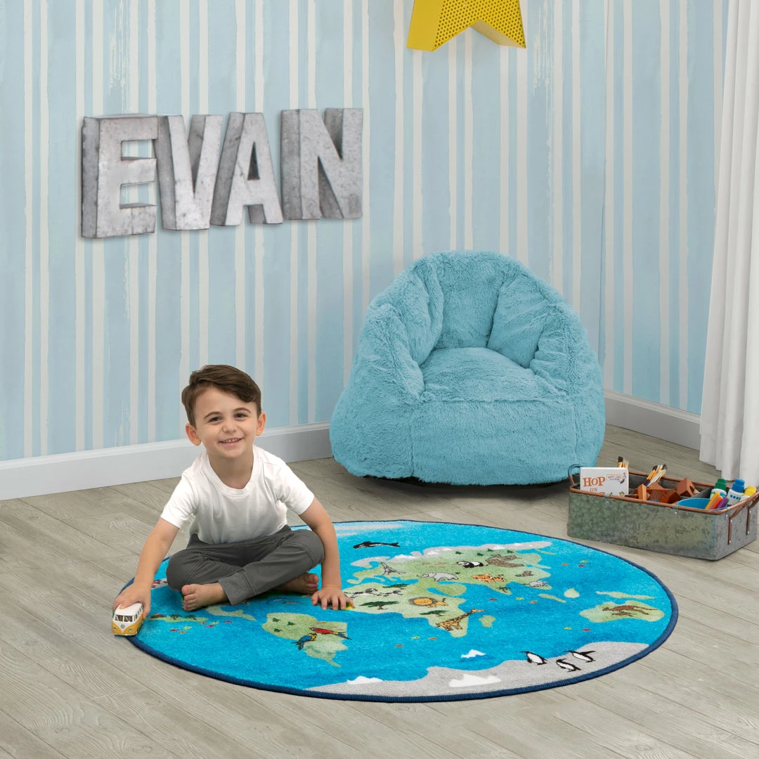 Delta Children World Map Round Area Rug For Kids, 39-Inch 7 Delta Children World Map Round Area Rug For Kids, 39-Inch