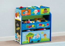 Delta Children Storage CoComelon 6 Bin Design And Store Toy Organizer