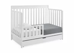 Delta Children Baby Cribs Mercer 6-in-1 Convertible Crib With Storage Trundle