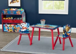 Delta Children Nick Jr. PAW Patrol 4-Piece Playroom Solution – Set Includes Table And 2 Chairs And 6-Bin Toy Organizer