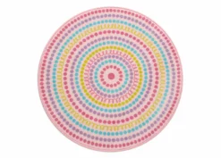Delta Children Rainbow Dot Round Area Rug For Kids, 39-Inch Rugs