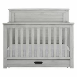 Simmons Kids Caden 6-in-1 Convertible Crib With Trundle Drawer Baby Cribs