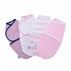 Delta Children Little Lambs Adjustable Swaddle Wrap - Size Extra Small, Fits Babies 0-3 Months/4-7 Lbs., 4-Pack Swaddles