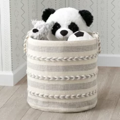 Delta Children Braided Grey Handwoven Basket Décor & Accessories