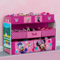 Delta Children Storage Minnie Mouse Deluxe 9 Bin Design And Store Toy Organizer