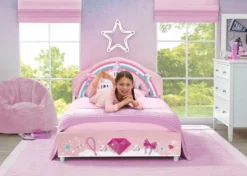 Delta Children Princess Upholstered Twin Bed
