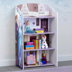 Delta Children Frozen II Wooden Playhouse 4-Shelf Bookcase For Kids Sale