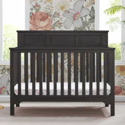Delta Children Baby Cribs Sweet Beginnings Hart Flat Top 6-in-1 Convertible Crib